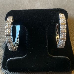 1.00ctw Diamond Hoop Earrings - Sterling Silver